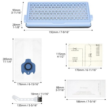 Súprava príslušenstva QWORK® s filtrom kompatibilný s vysávačmi Miele: Kompletný HEPA filter C2/C3,