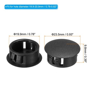 PATIKIL 20mm krytky pre vŕtané otvory 60 ks záslepiek do zapustených otvorov čierne Priemer: 20 mm