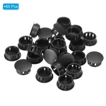 PATIKIL 20mm krytky pre vŕtané otvory 60 ks záslepiek do zapustených otvorov čierne Priemer: 20 mm