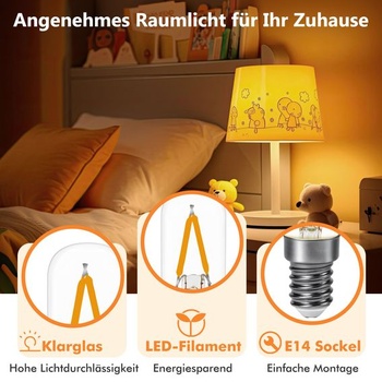E14 LED žiarovka do chladničky 2W teplá biela 2700K 250lm, balenie po 2 kusoch 2W teplá biela 2700K
