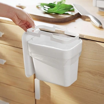 Kuchyňský odpadkový koš, závěsný koš s víkem, kompostér 2,8 l