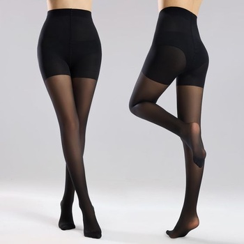 Pančuchy Yilanmy Tummy Control pre ženy, priehľadné, 2 páry, XL, čierne