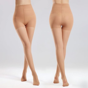 Pančuchy Yilanmy Tummy Control pre ženy, priehľadné, 2 páry, stredná, farba pleti
