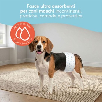 Hygienické plienky Aqpet pre psov s nastaviteľným lepiacim uzáverom, odolné voči zápachu, jednorazové