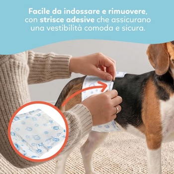 Hygienické plienky Aqpet pre psov s nastaviteľným lepiacim uzáverom, odolné voči zápachu, jednorazové
