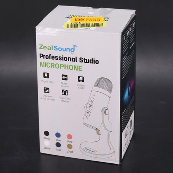 Stolný mikrofón Zealsound K66 biely