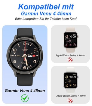 Ochranné tvrdené sklo Carantee pre Garmin Venu 4 45 mm, balenie 2 kusov TPU bez bublín a HD číreho