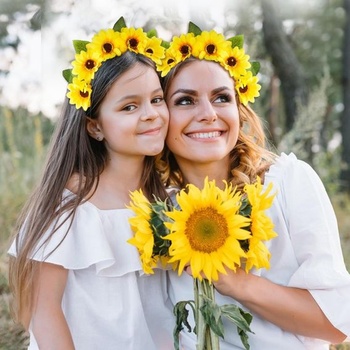 Čelenka se slunečnicí, 1 kus, doplněk do vlasů se slunečnicí, plážová čelenka pro ženy, čelenka se
