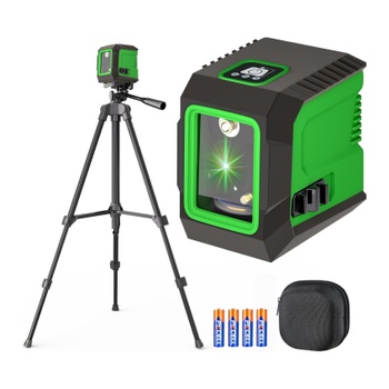 Krížový laser Lusweimi so statívom, zelený
