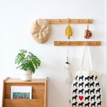 Nástenný vešiak TREOAKWIS s 5 háčikmi, 50 cm