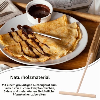 Dvojdielne drevené rozmetadlá na palacinky Cobee, príslušenstvo na obracanie palaciniek v tvare T,