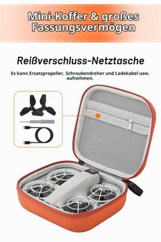 Neo Drone Bag, prenosná cestovná taška, púzdro pre príslušenstvo k dronom DJI Neo, oranžová