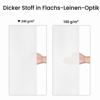 Sprchový záves LinTimes Flax Linen, 240 g/m², ťažká, široká látka, do kúpeľne s háčikmi, luxusná