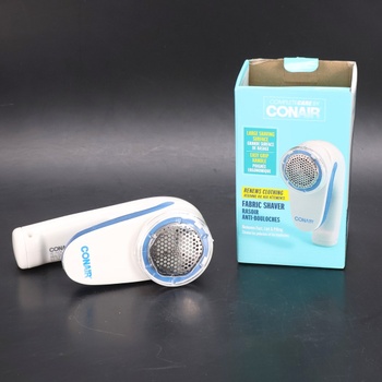 Conair Lint Remover, batériový holiaci strojček na odevy a látky, ergonomická rukoväť, biela/modrá,