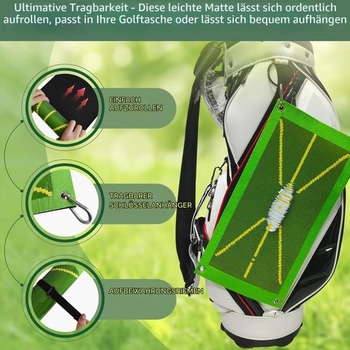Golfová podložka, tréningová golfová podložka s okamžitou spätnou väzbou, prenosná pomôcka pre