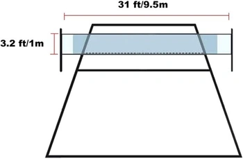 SIVENKE Skladacia volejbalová sieť Štandard 9,5 m x 1 m Náhradná volejbalová sieť Záhradná/plážová