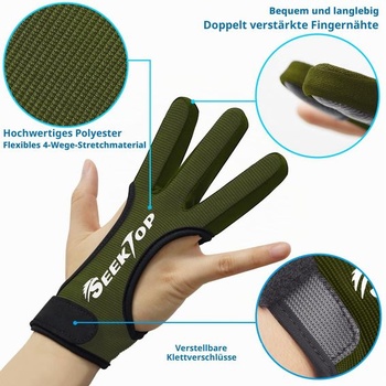 Rukavice Seektop Traditional Lukostreľba, ochranné 3prstové rukavice pre deti, mládež, dospelých a