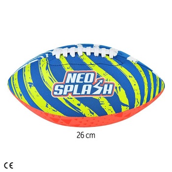 AKTIVE 54288 Neoprénová ragbyová lopta do vody, 26 cm, ľahká, plávajúca, vodotesná, pútavé farby,