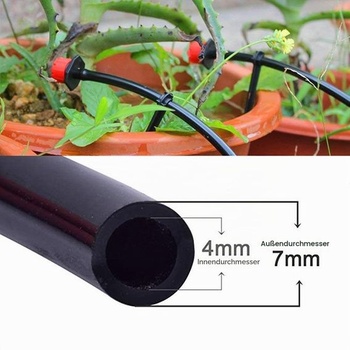 Mikro zavlažovacia hadica, 20 metrov, vnútorný priemer 4 mm / vonkajší priemer 7 mm pre hadicové