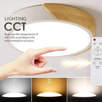 Stropné LED svietidlo M Ľadme, okrúhle, biele, 24 W, s diaľkovým ovládaním, stmievateľné, 2700 K–6500 K,