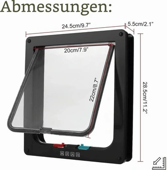 Sailnovo Velké kočičí dvířka 4cestné magnetické zavírání, snadná instalace kočičích dvířek a dvířek