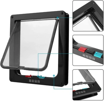 Sailnovo Velké kočičí dvířka 4cestné magnetické zavírání, snadná instalace kočičích dvířek a dvířek
