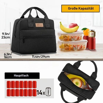 Chladicí taška na oběd HOMESPON pro ženy a muže do práce, černá