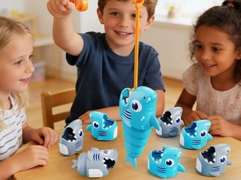 Dětská rybářská hra pro děti, Montessori hry s hračkami, motorické dovednosti, hračka s rybičkami