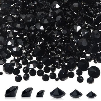TOAOB 5000 dielikov 3 mm 6 mm 10 mm Čierne akrylové kryštály Diamanty