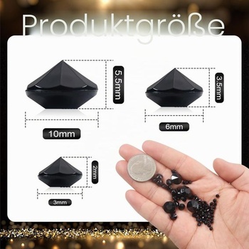 TOAOB 5000 dielikov 3 mm 6 mm 10 mm Čierne akrylové kryštály Diamanty
