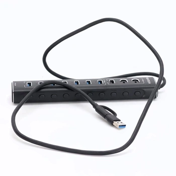 USB C 3.2 Hub Aktivní s napájením (60W 12/5A), RSHTECH 11portový USB C 3.1 Gen2 Hub s 20W PD, 3 *