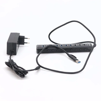 USB C 3.2 Hub Aktivní s napájením (60W 12/5A), RSHTECH 11portový USB C 3.1 Gen2 Hub s 20W PD, 3 *