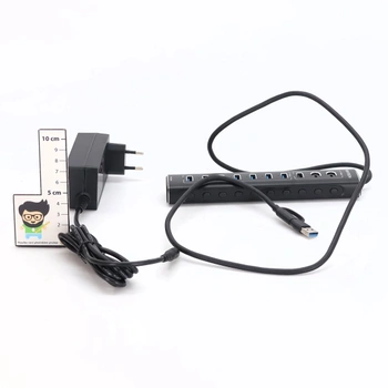 USB C 3.2 Hub Aktivní s napájením (60W 12/5A), RSHTECH 11portový USB C 3.1 Gen2 Hub s 20W PD, 3 *