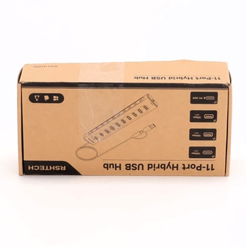 USB C 3.2 Hub Aktivní s napájením (60W 12/5A), RSHTECH 11portový USB C 3.1 Gen2 Hub s 20W PD, 3 *