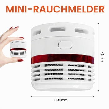 Mini detektor kouře s 10letou životností baterie, detektor kouře, požární hlásič s tlačítkem