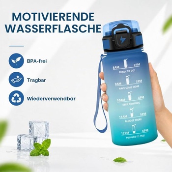 Fľaša na pitie 500 ml so slamkou, fľaša na pitie s časovými značkami, nepriepustná fľaša na vodu,