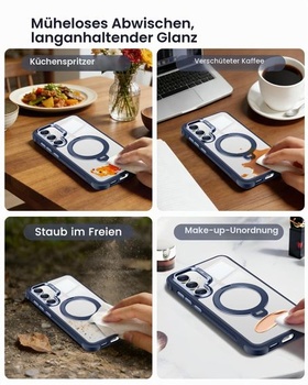 Puzdro HuwaiH pre Samsung Galaxy S24/S25 s 360 ° magnetickým stojanom, [16FT odolné proti pádu a