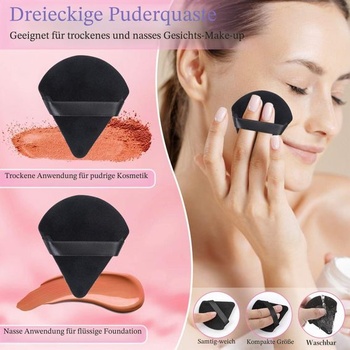 Sada jednorazových aplikátorov na make-up s trojuholníkovými pusinkami, nástavcami na riasenky,