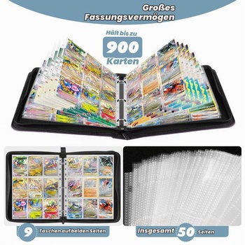 Album na zberateľské karty, Priehľadný album na karty, Zložka na zberateľské karty s 900 vreckami,