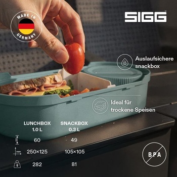 Sigg - LUMO Lunchbox L - Vyrobené v Nemecku - Deliaca prepážka a nepriepustná krabička na desiatu -