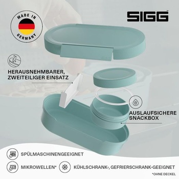 Sigg - LUMO Lunchbox L - Vyrobené v Nemecku - Deliaca prepážka a nepriepustná krabička na desiatu -