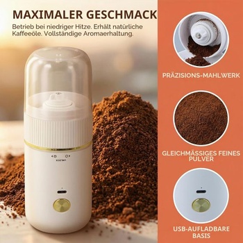 Elektrický mlynček na kávu s keramickými mlecími kameňmi – Prenosný mlynček na espresso, dobíjací cez
