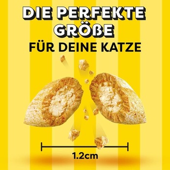 Mačacie maškrty Dreamies s príchuťou syra, balenie 6 kusov, 6 x 60 g – Chrumkavé zvonku a krémové vo vnútri.