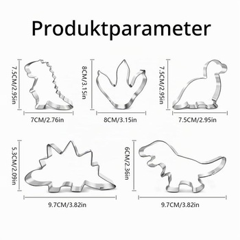 Sada 5 vykrajovačov na sušienky s dinosaurami, veľké vykrajovače s odtlačkom stopy spinosaura Trexe,