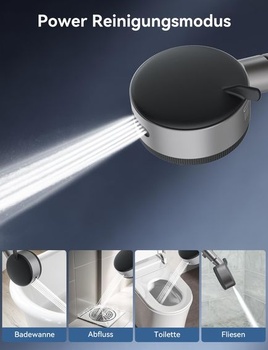 Sprchová hlavice Magichome s filtrem, 6 režimů, vysokotlaká sprchová hlavice s hadicí 1,5 m, tmavě