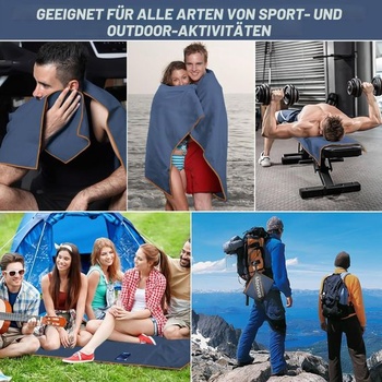 3dielna sada uterákov z mikrovlákna: veľký uterák z mikrovlákna 180x80 cm + rýchloschnúci športový
