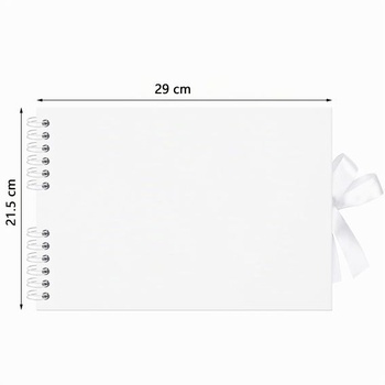 Fotoalbum na scrapbooking so špirálovou väzbou - biele, 29x21,5 cm, 40 strán
