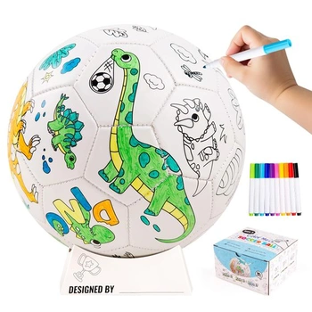 Futbalová lopta U&C Planet veľkosť 3 na vyfarbovanie s dinosaurami, pre deti 3-8 rokov