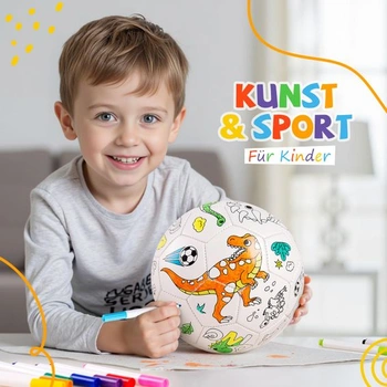 Fotbalový míč U&C Planet velikost 3 k vybarvování s dinosaury, pro děti 3-8 let