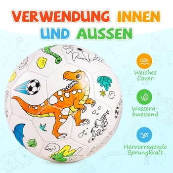 Fotbalový míč U&C Planet velikost 3 k vybarvování s dinosaury, pro děti 3-8 let